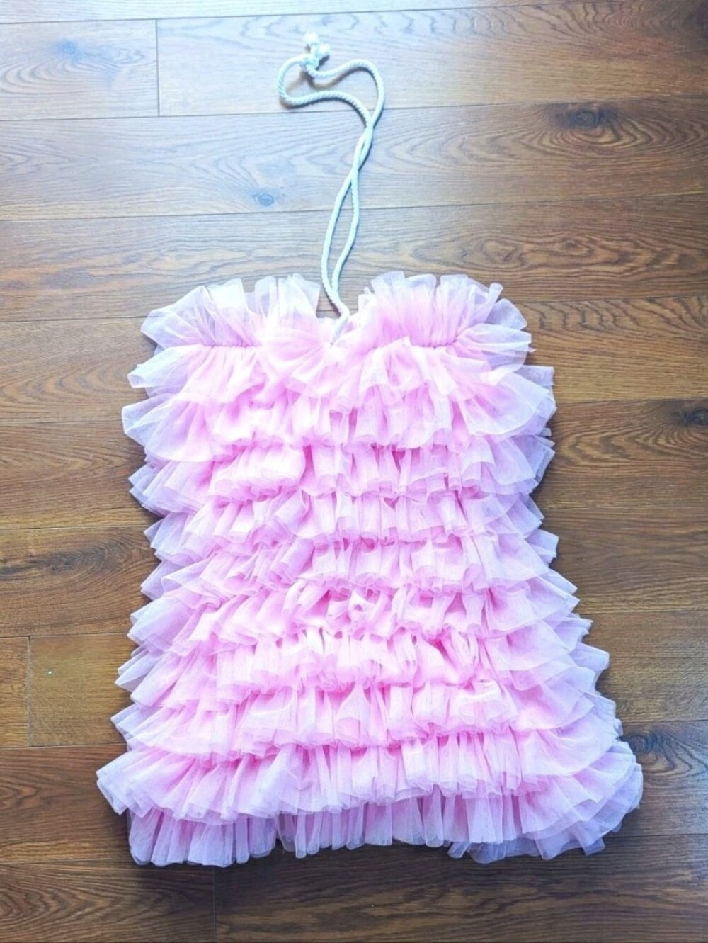 Dolls Kill Squeaky Clean Loofa Dress Pastel Pink Small GUC Strapless Mini Dress